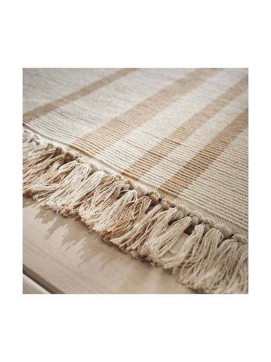 Gofis Home Harlow Rug Rectangular Summer Cotton with Fringes Beige 312/06