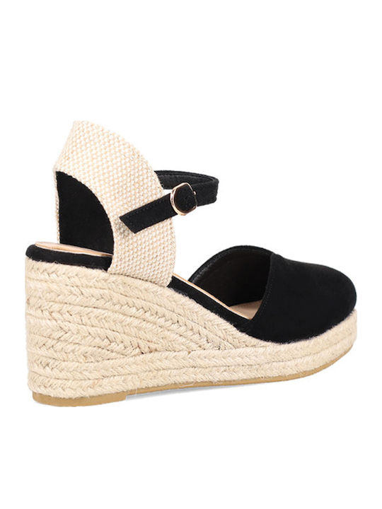 Damenplattformen im Espadrilles-Stil Schwarz