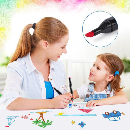 Set 168 Markers Zola 2-headed Thin Thick Marker Storage Bag Multicoloured