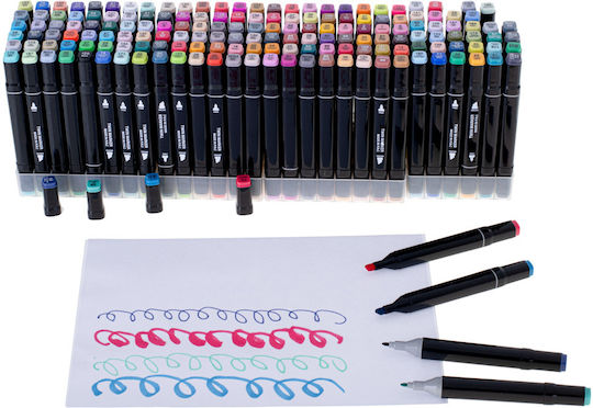 Set 168 Markers Zola 2-headed Thin Thick Marker Storage Bag Multicoloured
