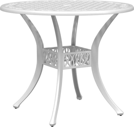 Garten- und Outdoor-Möbelsets 3 Stück Weiß mit Sonnenschirmhalter