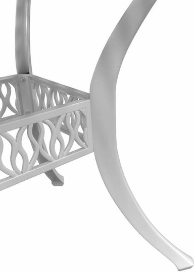 Garten- und Outdoor-Möbelsets 3 Stück Weiß mit Sonnenschirmhalter