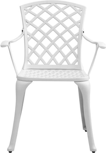 Garten- und Outdoor-Möbelsets 3 Stück Weiß mit Sonnenschirmhalter