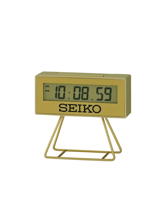 Seiko Qhl062g Tabletop Digital Clock with Alarm Gold QHL062G