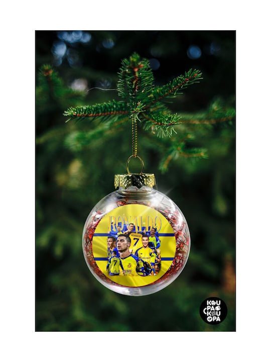 Cristiano Ronaldo Al Nassr Christmas Tree Ball Transparent Red Filling 8cm