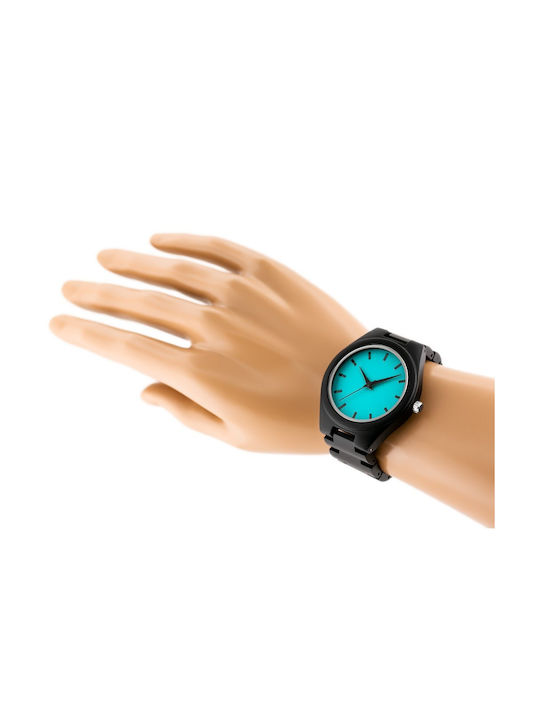 Men's Watch 36mm Battery with Black Wooden Bracelet