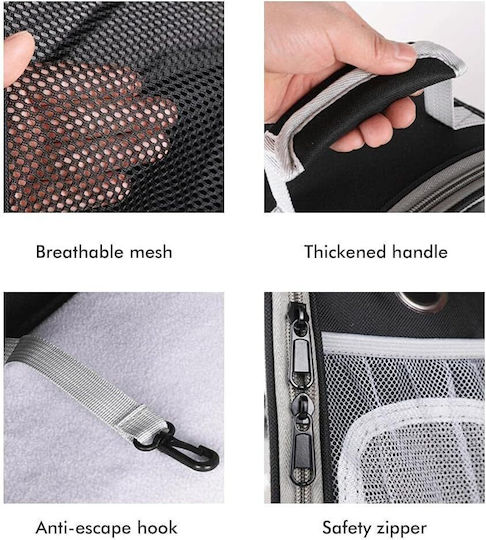 Rucsac pentru transport câine până la 7kg Negru M42xL32cm.