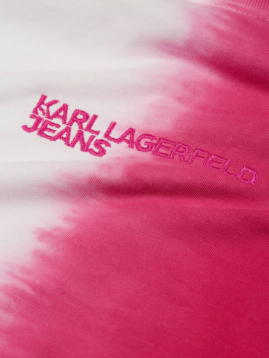 Karl Lagerfeld Women's Crop T-shirt Festival Fuchsia