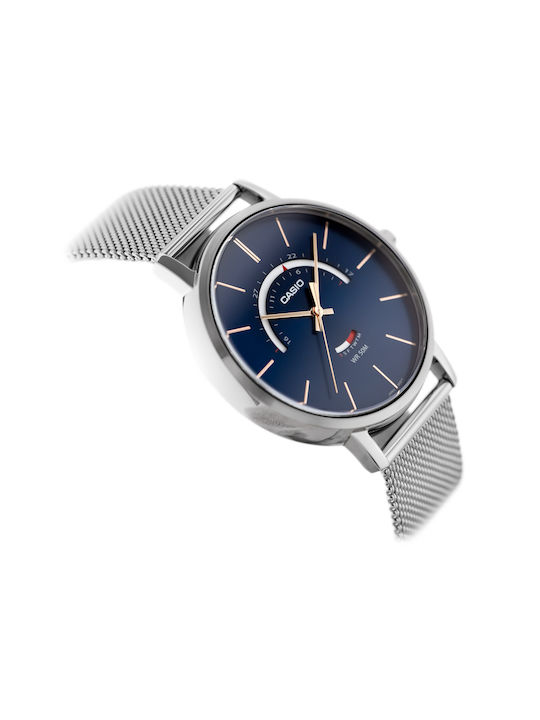 Casio Ceas Bărbați 41mm Baterie Cu Brățară Metalică Argintie