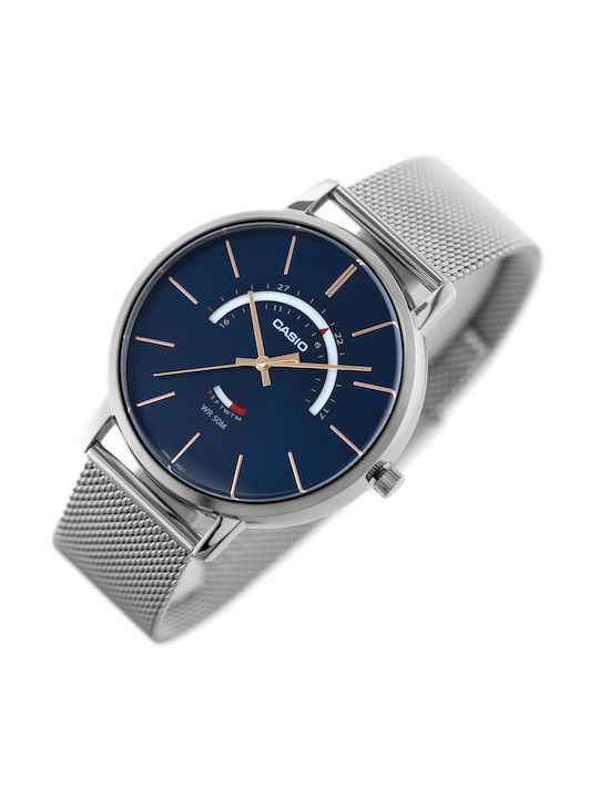 Casio Ceas Bărbați 41mm Baterie Cu Brățară Metalică Argintie