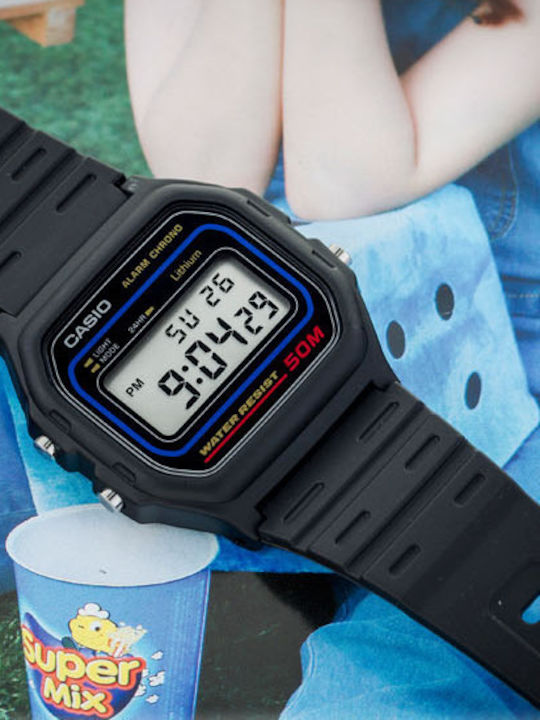 Casio Vintage Classic Digital Men's Watch 34mm Battery with Black Rubber Strap