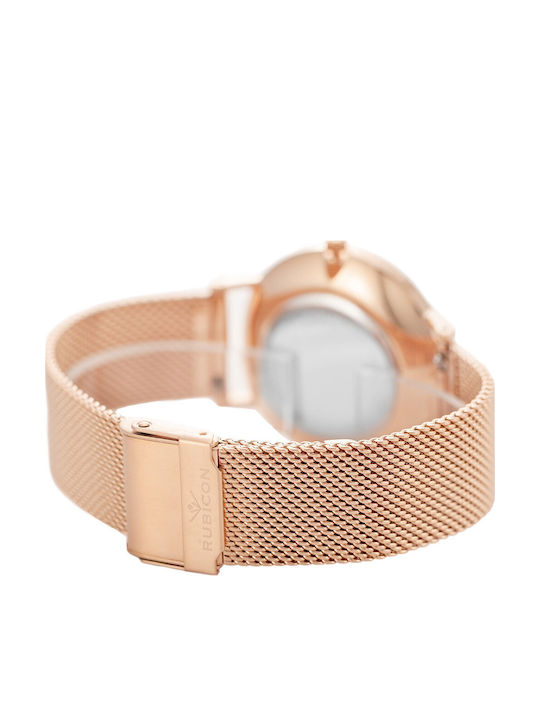 AGBarr Ceas de Damă cu Rose Gold Brățară Metalică
