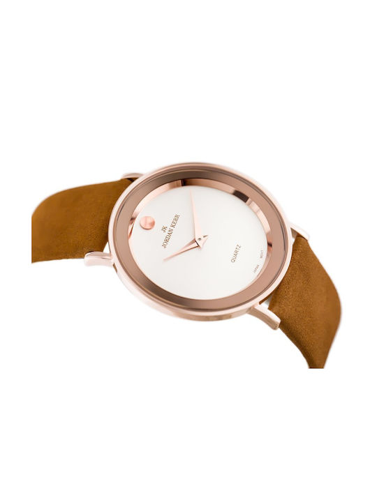 Jordan Kerr Women's Watch with Brown Leather Strap