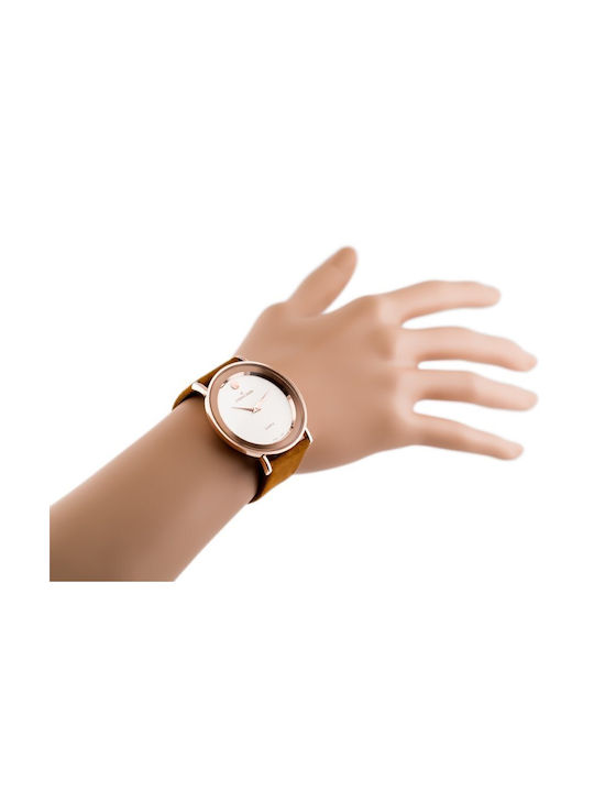 Jordan Kerr Women's Watch with Brown Leather Strap
