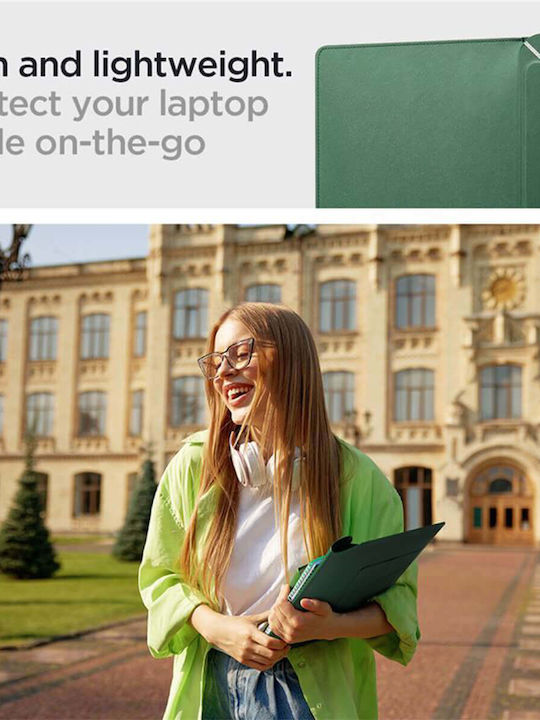 Spigen Valentinus Tasche Fall für Laptop 16" in Grün Farbe