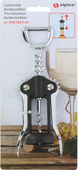 Alpina Corkociag Edelstahl Weinöffner 17 cm Schwarz Silber