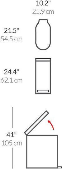 Simplehuman Inox Mülleimer Mit Pedal Weiß 45lt