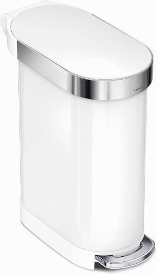 Simplehuman Inox Mülleimer Mit Pedal Weiß 45lt