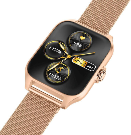 Garett GRC Style Smartwatch με Παλμογράφο (Ροζ Χρυσό)