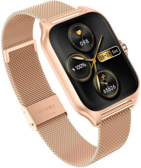 Garett GRC Style Smartwatch με Παλμογράφο (Ροζ Χρυσό)