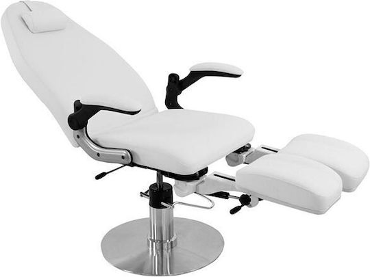 Elegant Furniture Pediküre-Stuhl Weiß mit Höhenverstellbarer Funktion und Hydraulischem Hebemechanismus