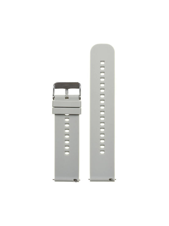 Rubber Watch Strap U27 Light Gray Silver 18mm Rubber Watch Strap U27 Light Gray Silver 18mm