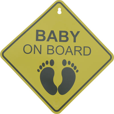 Unisex Baby on Board Car Sign Yellow with Suction Cup