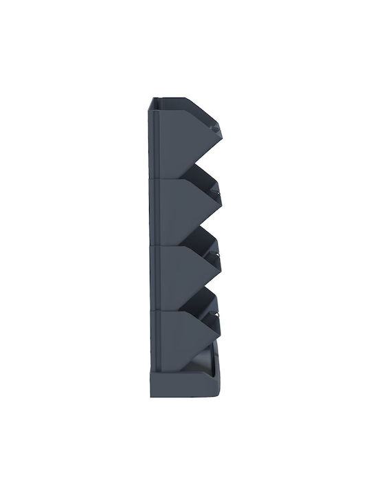 vidaXL Set 4 Pots Plastic Charcoal