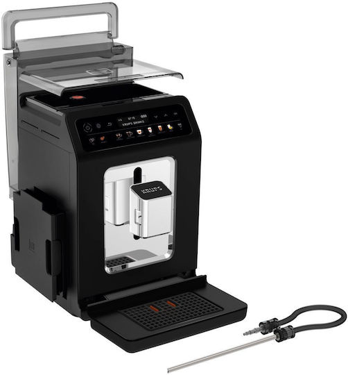 Krups Evidence One Αυτόματη Μηχανή Espresso 1450W Πίεσης 15bar για Cappuccino με Μύλο Άλεσης Μαύρη EA8958