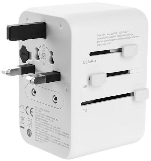 Fixed Φορτιστής Χωρίς Καλώδιο GaN 65W Power Delivery Λευκός