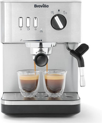 Breville VCF149X Automatic Espresso Machine 1050W Pressure 15bar for Cappuccino Silver