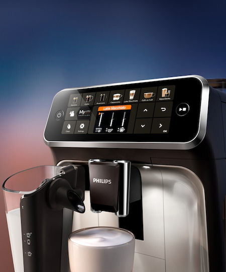 Philips 5400 Series Автоматична Еспресо Кафемашина 1500W 15bar Налягане за Cappuccino с Мелачка Черна EP5447/90