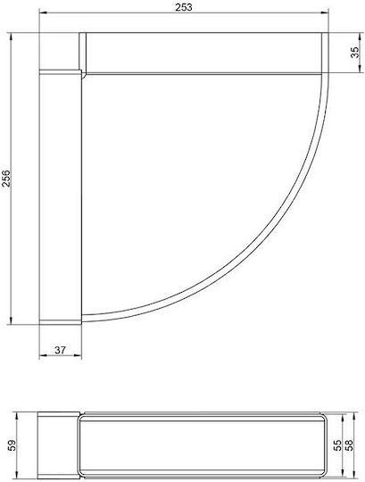 Elica Link/Corner Vent Hood Compatible with Elica 21.8x5.5cm