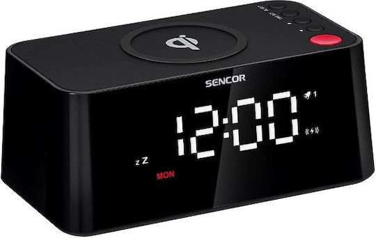 Sencor Ceas De Masă Digital Cu Ceas Deșteptător Și Încărcare Wireless Negru SDC 7600 Qi
