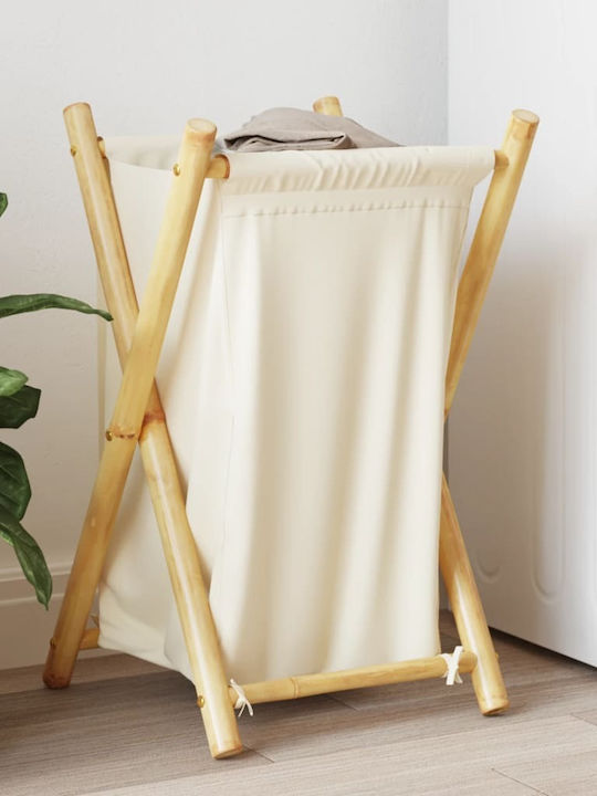 vidaXL 368034 Καλάθι Απλύτων Bamboo Πτυσσόμενο 41.5x36x63.5cm Μπεζ