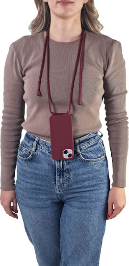 Sonique Back Cover Silicone 0.5mm with Strap Burgundy (Redmi Note 13 Pro 4G / Poco M6 Pro 4G)