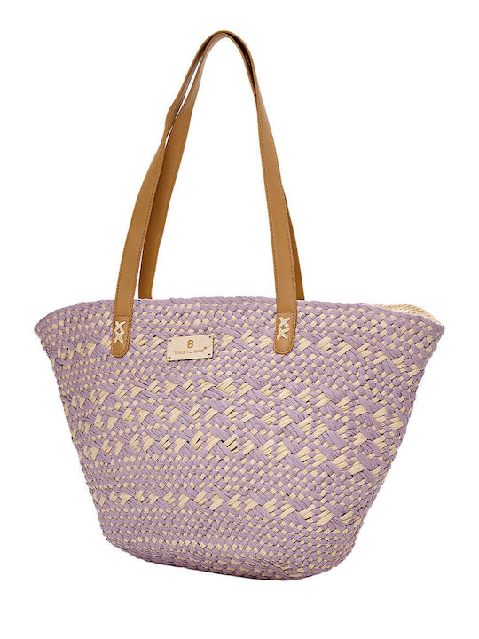 Bag to Bag Ψάθινη Women's Bag Shoulder Purple