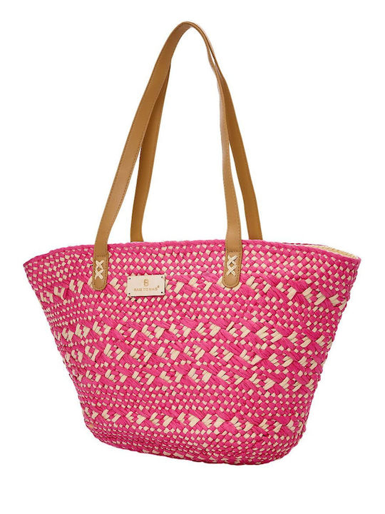 Bag to Bag Ψάθινη Women's Bag Shoulder Fuchsia