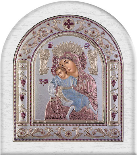 Slevori Axion Esti Classic Regular Wreath 17x19.7 White Blue Silver Wood 186515 1tmx