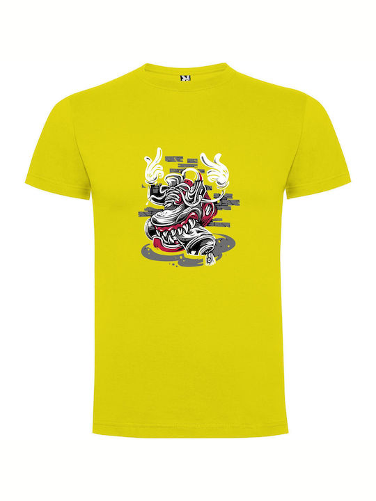 iLovePrints Fang Sneaker Monster T-shirt Yellow