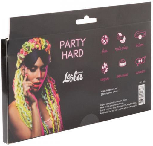 Party Hard BDSM Maske in Schwarz Farbe