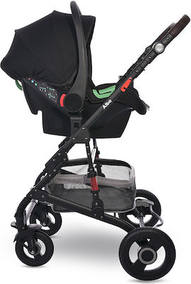 Lorelli Alba Premium Verstellbar 3 in 1 Baby Kinderwagen Geeignet für Neugeborene Schwarz 11.5kg