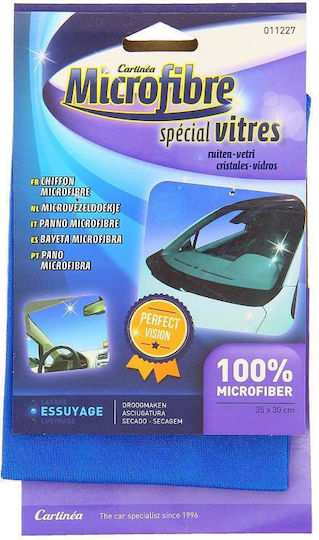 Carlinea Tuch Mikrofaser Reinigung für Windows Auto Blau 35x30cm