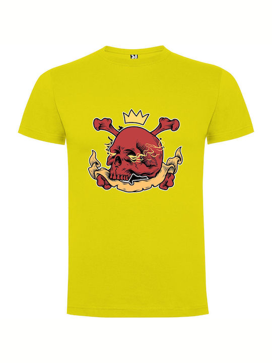 iLovePrints Crown Of Skulls T-shirt Yellow