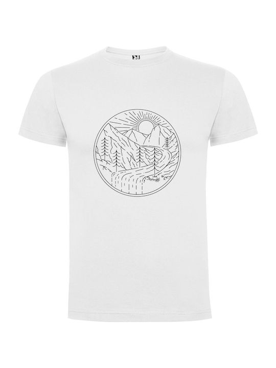 iLovePrints Mountain Monochrome Marvel T-shirt Weiß