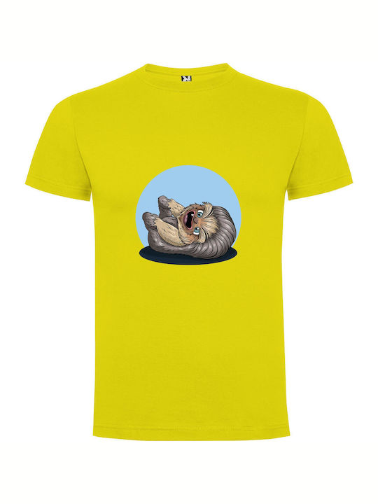 iLovePrints Sloth T-shirt Yellow