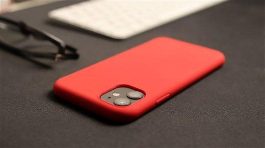 Swissten Back Cover Din Silicon Roșu iPhone 15 Pro