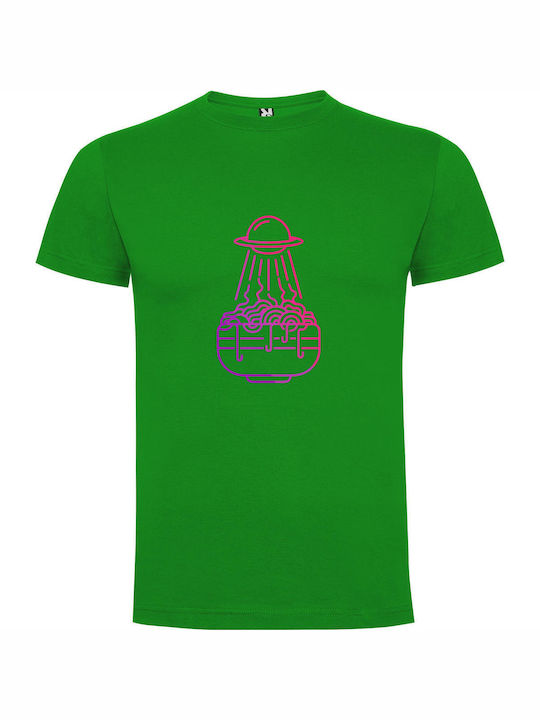 iLovePrints Neon Noodle Space Odyssey T-shirt Green