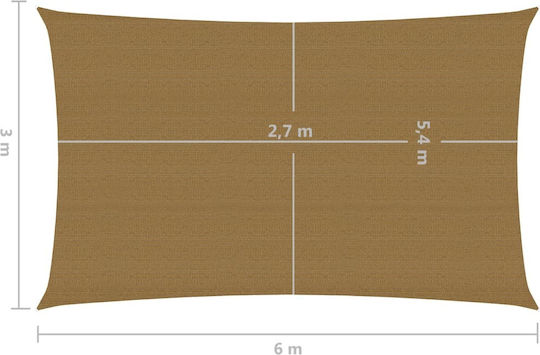 Vidaxl Shade Fabric Taupe 3 X 6 M Hdpe 160 Gr./m² Beige-gray