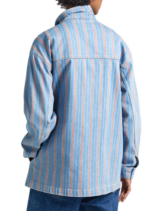 Pepe Jeans Women's Striped Long Sleeve Shirt Blue